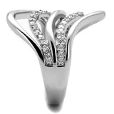 Alamode Rhodium Brass Ring with AAA Grade CZ in Clear - Alamode - Flyclothing LLC