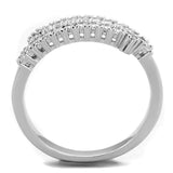 Alamode Rhodium Brass Ring with AAA Grade CZ in Clear - Alamode