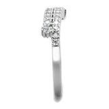 Alamode Rhodium Brass Ring with AAA Grade CZ in Clear - Alamode