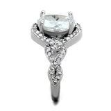 Alamode Rhodium Brass Ring with AAA Grade CZ in Clear - Alamode - Flyclothing LLC