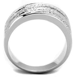 Alamode Rhodium Brass Ring with AAA Grade CZ in Clear - Alamode - Flyclothing LLC
