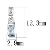 Alamode Rhodium Brass Earrings with AAA Grade CZ in Clear - Alamode - Flyclothing LLC
