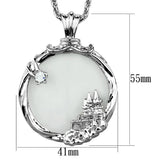 Alamode Rhodium Brass Magnifier pendant with Top Grade Crystal in Clear - Alamode - Flyclothing LLC