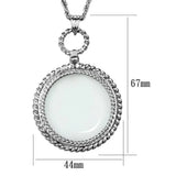 Alamode Rhodium Brass Magnifier pendant with Synthetic Synthetic Glass in Clear - Alamode - Flyclothing LLC