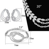 Alamode Rhodium Brass Jewelry Sets with AAA Grade CZ in Clear - Alamode - Flyclothing LLC