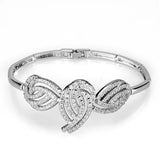 Alamode Rhodium Brass Jewelry Sets with AAA Grade CZ in Clear - Alamode
