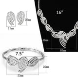 Alamode Rhodium Brass Jewelry Sets with AAA Grade CZ in Clear - Alamode - Flyclothing LLC