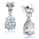 Alamode Rhodium Brass Jewelry Sets with AAA Grade CZ in Clear - Alamode - Flyclothing LLC
