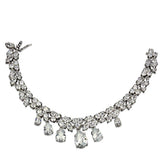 Alamode Rhodium Brass Jewelry Sets with AAA Grade CZ in Clear - Alamode - Flyclothing LLC