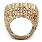 Alamode IP Rose Gold(Ion Plating) Brass Ring with AAA Grade CZ in Metallic Light Gold - Alamode