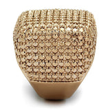 Alamode IP Rose Gold(Ion Plating) Brass Ring with AAA Grade CZ in Metallic Light Gold - Alamode