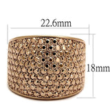 Alamode IP Rose Gold(Ion Plating) Brass Ring with AAA Grade CZ in Metallic Light Gold - Alamode - Flyclothing LLC