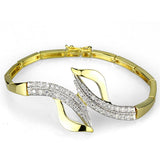 Alamode Gold+Rhodium Brass Jewelry Sets with AAA Grade CZ in Clear - Alamode