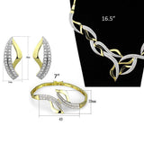 Alamode Gold+Rhodium Brass Jewelry Sets with AAA Grade CZ in Clear - Alamode - Flyclothing LLC