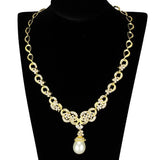 Alamode Gold Brass Jewelry Sets with AAA Grade CZ in Clear - Alamode