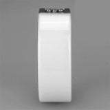 Alamode High polished (no plating) Stainless Steel Ring with Ceramic in White - Alamode
