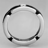 Alamode High polished (no plating) Stainless Steel Ring with Ceramic in Jet - Alamode