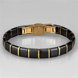 Alamode IP Rose Gold(Ion Plating) Stainless Steel Bracelet with Ceramic in Jet - Alamode - Flyclothing LLC