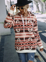 Quarter-Zip Long Sleeve Hoodie - Trendsi - Flyclothing LLC