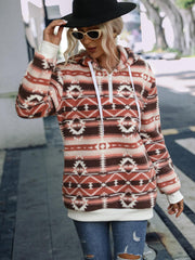 Quarter-Zip Long Sleeve Hoodie - Trendsi
