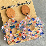 Flower Shape Acrylic Dangle Earrings - Trendsi