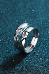 Moissanite Rhodium-Plated Ring - Trendsi - Flyclothing LLC