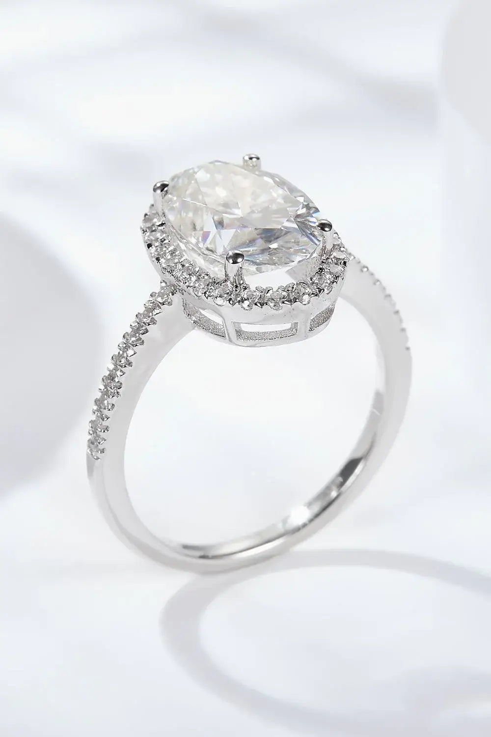 4.5 Carat Moissanite Halo Ring - Trendsi - Flyclothing LLC