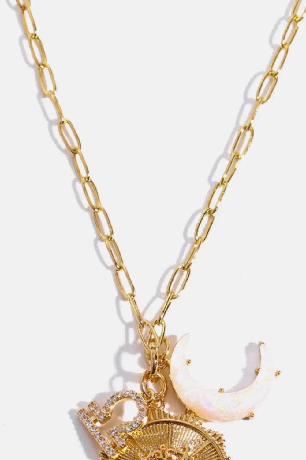 Constellation and Moon Pendant Copper Necklace - Trendsi - Flyclothing LLC