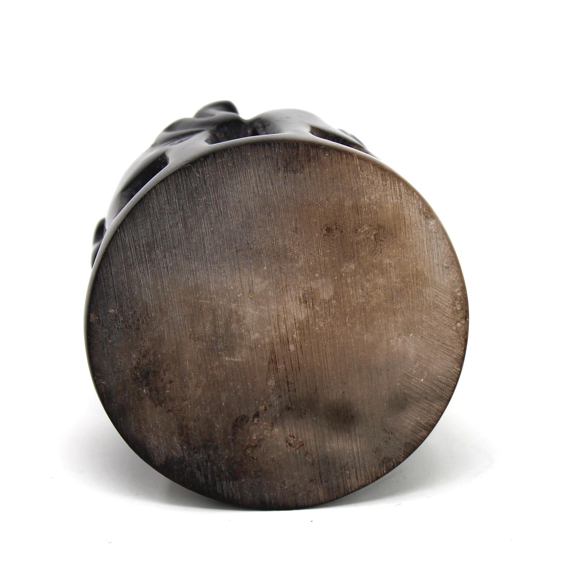 Circle of Elephants Soapstone Sculpture, 3 to 3.5-inch - Dark Stone - SMOLArt