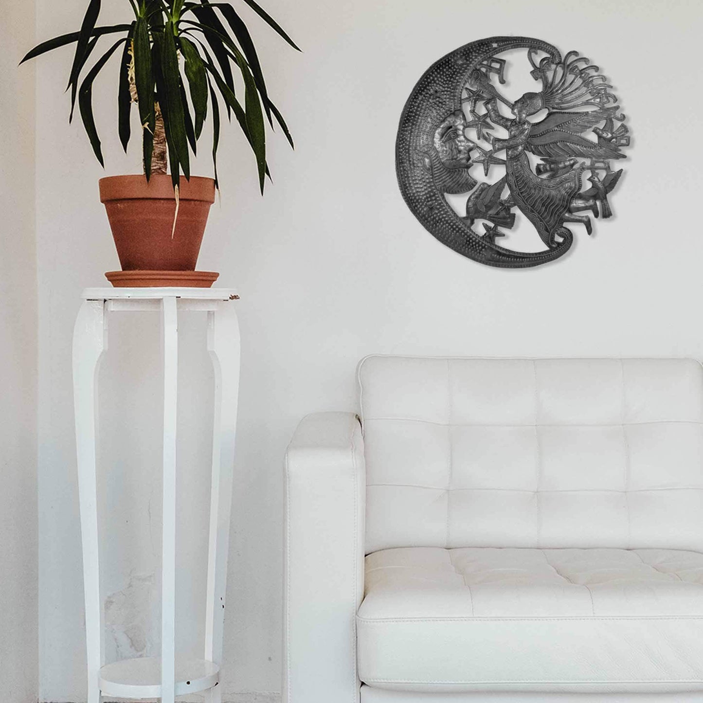 Angel and Moon Metal Art - Croix des Bouquets - Croix des Bouquets - Flyclothing LLC