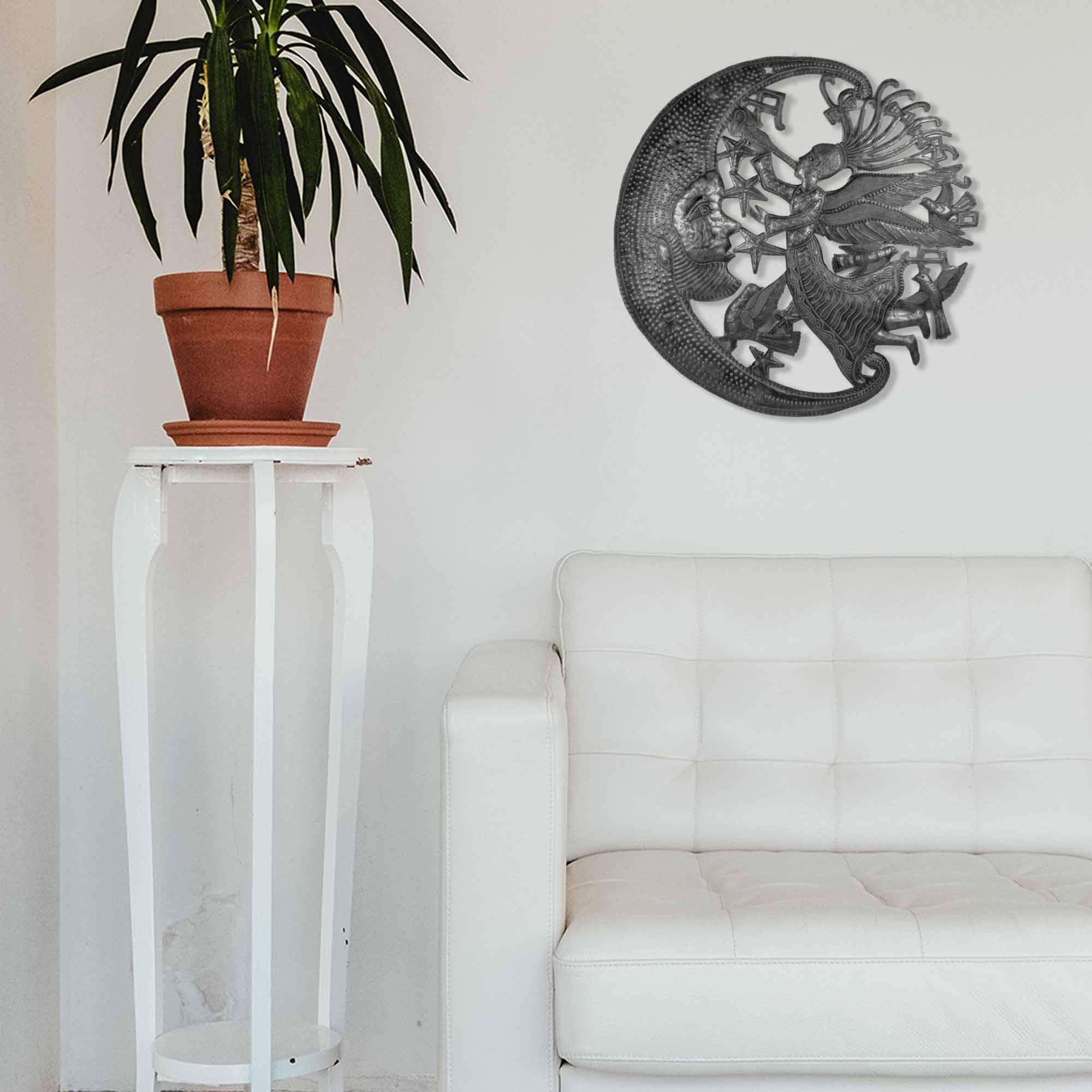 Angel and Moon Metal Art - Croix des Bouquets - Croix des Bouquets - Flyclothing LLC