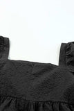Square Neck Half Sleeve Peplum Blouse - Trendsi - Flyclothing LLC