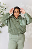 Heimish Full Size Zip Up Collared Neck Jacket - Trendsi