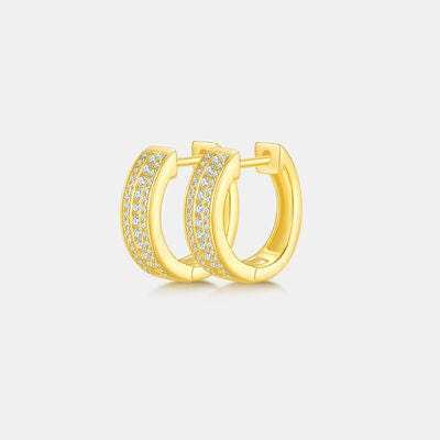 Moissanite 925 Sterling Silver Huggie Earrings - Trendsi - Flyclothing LLC