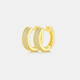Moissanite 925 Sterling Silver Huggie Earrings - Trendsi