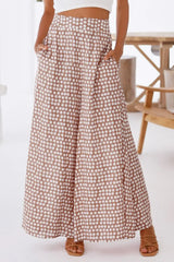 Polka Dot High Waist Wide Leg Pants with Pockets - Trendsi - Flyclothing LLC