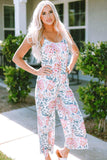 Floral Spaghetti Strap Scoop Neck Jumpsuit - Trendsi - Flyclothing LLC