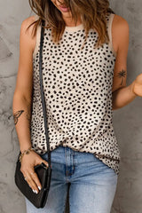 Printed Round Neck Tank - Trendsi - Flyclothing LLC