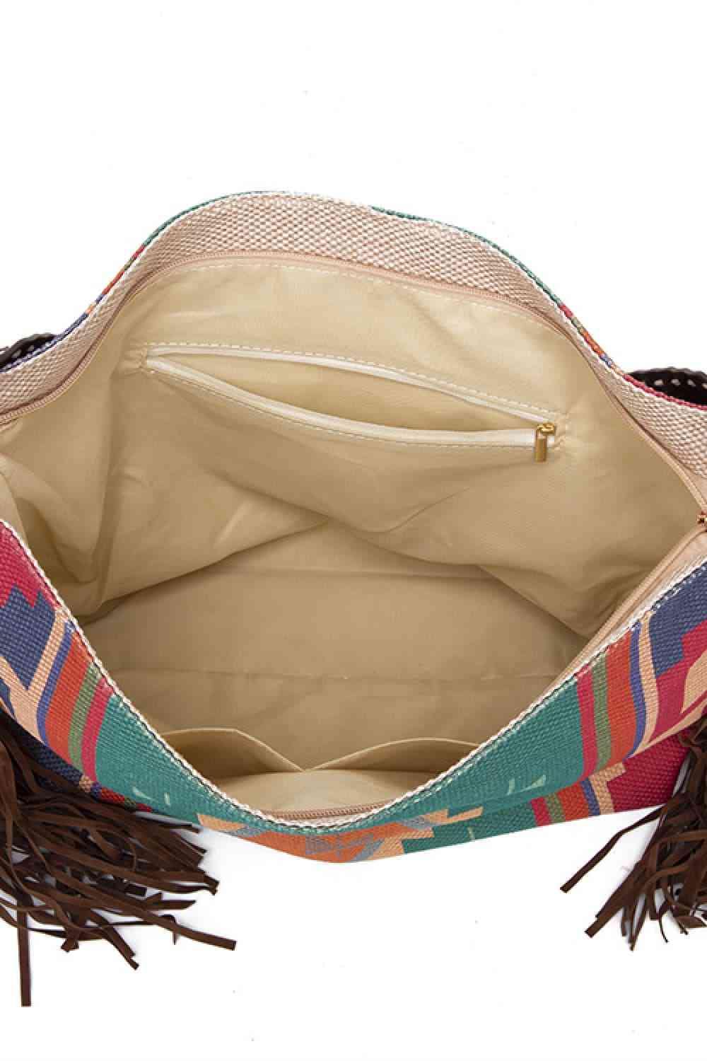 Geometric Canvas Tote Bag - Trendsi