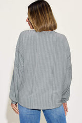 Basic Bae Full Size Ribbed Round Neck Long Sleeve T-Shirt - Trendsi - Flyclothing LLC