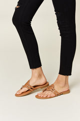 Forever Link Cutout PU Leather Open Toe Sandals - Trendsi