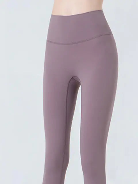 Wide Waistband Cropped Sports Leggings - Trendsi - Flyclothing LLC