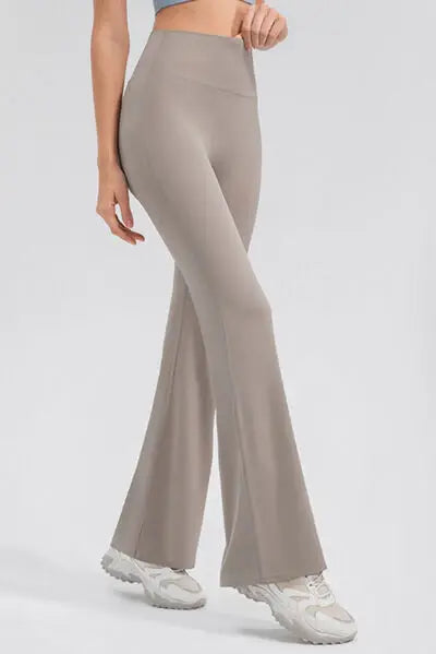 High Waist Straight Active Pants - Trendsi - Flyclothing LLC