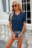 Round Neck Flounce Sleeve T-Shirt - Trendsi - Flyclothing LLC