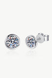 Inlaid 1 Carat Moissanite Stud Earrings - Trendsi