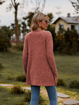 Ribbed Button-UP Caradigan with Pockets - Trendsi - Flyclothing LLC