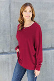 Double Take Full Size Round Neck Long Sleeve T-Shirt - Trendsi - Flyclothing LLC