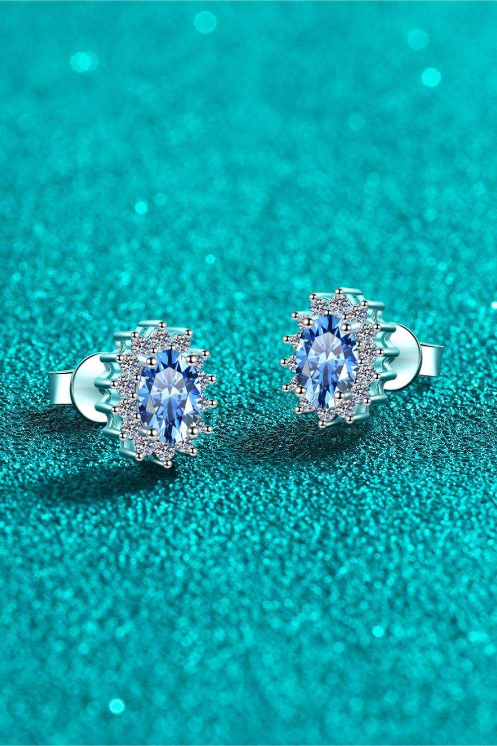 1 Carat Moissanite 925 Sterling Silver Stud Earrings - Trendsi - Flyclothing LLC