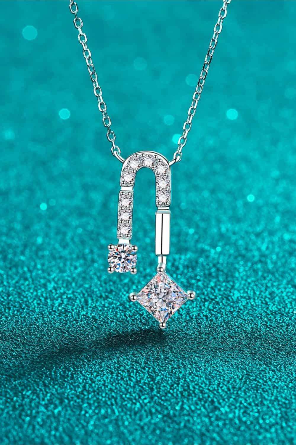 1.3 Carat Moissanite 925 Sterling Silver Necklace - Trendsi - Flyclothing LLC