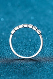 Moissanite Rhodium-Plated Half-Eternity Ring - Trendsi